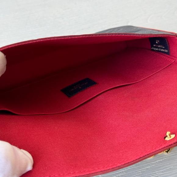 LOUIS VUITTON Felicie Pochette Monogram Empreinte Leather Blue Crossbody Bag - Picture 9 of 11